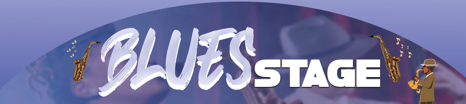 Bühnenbanner für eine Musikbühne, auf Fernwirkung ausgelegt.