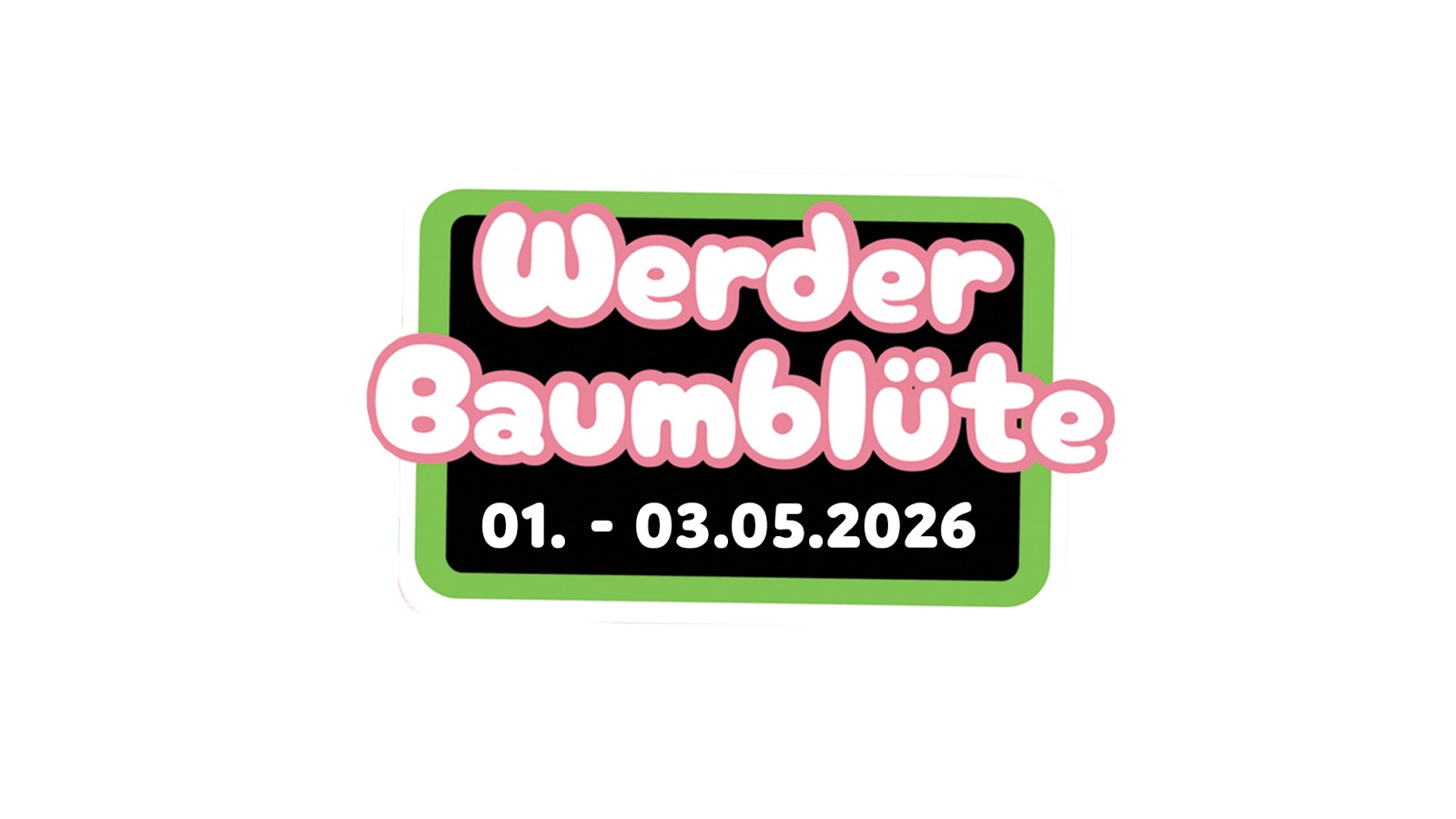 Motiv für eine LED-Fläche, reduziert auf Schriftzug und Datum.